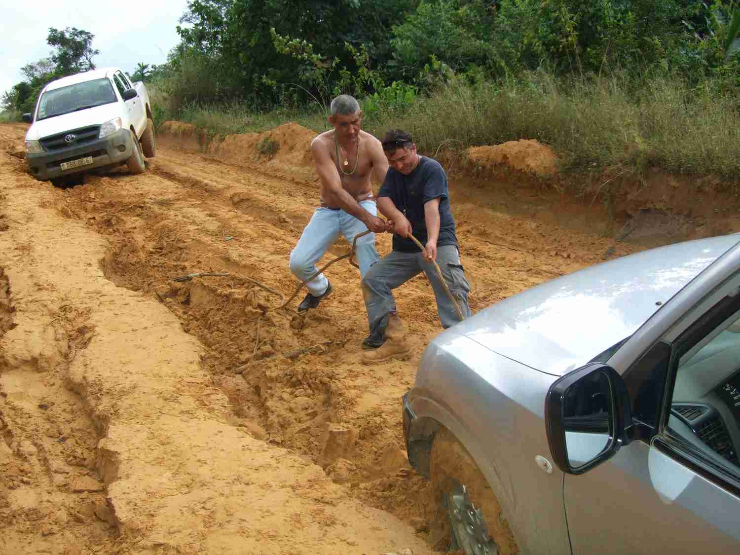 Toyota stuck on African piste