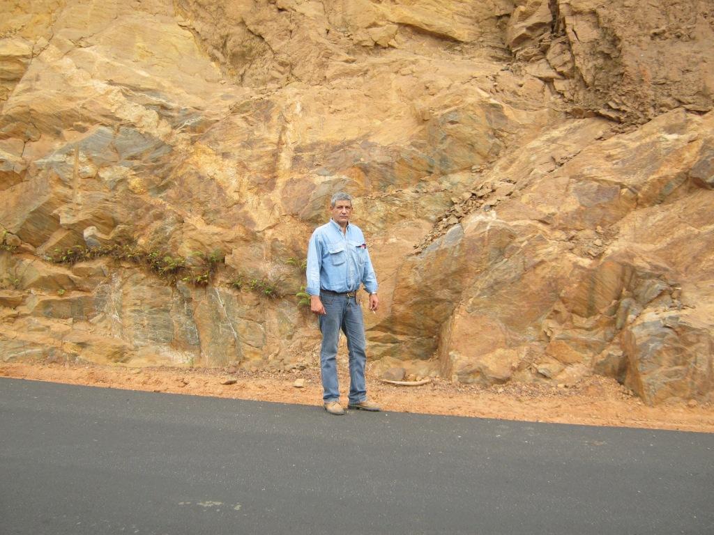 Geologist field outcrop study